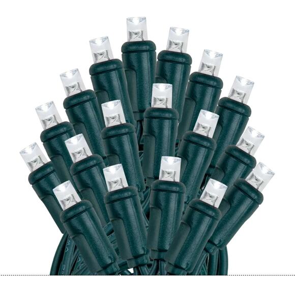 LED Christmas String Lights 70 Mini Bulbs 35ft Green Wire Indoor Outdoor Holiday - Picture 1 of 7